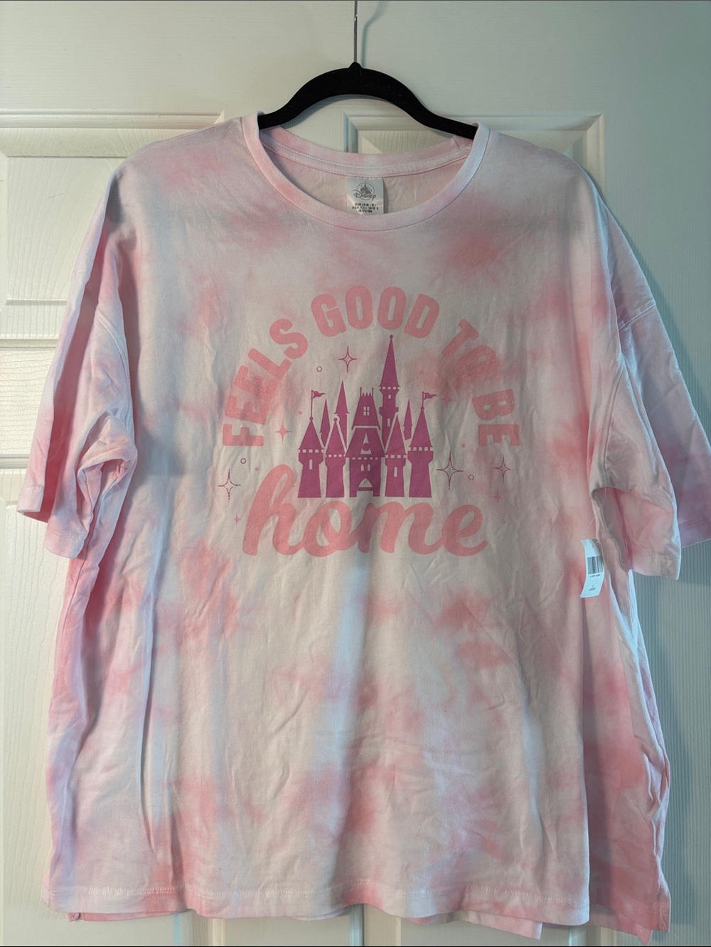 NWT Disney Pink Castle Graphic Tee - Light Pink & Magenta, size large